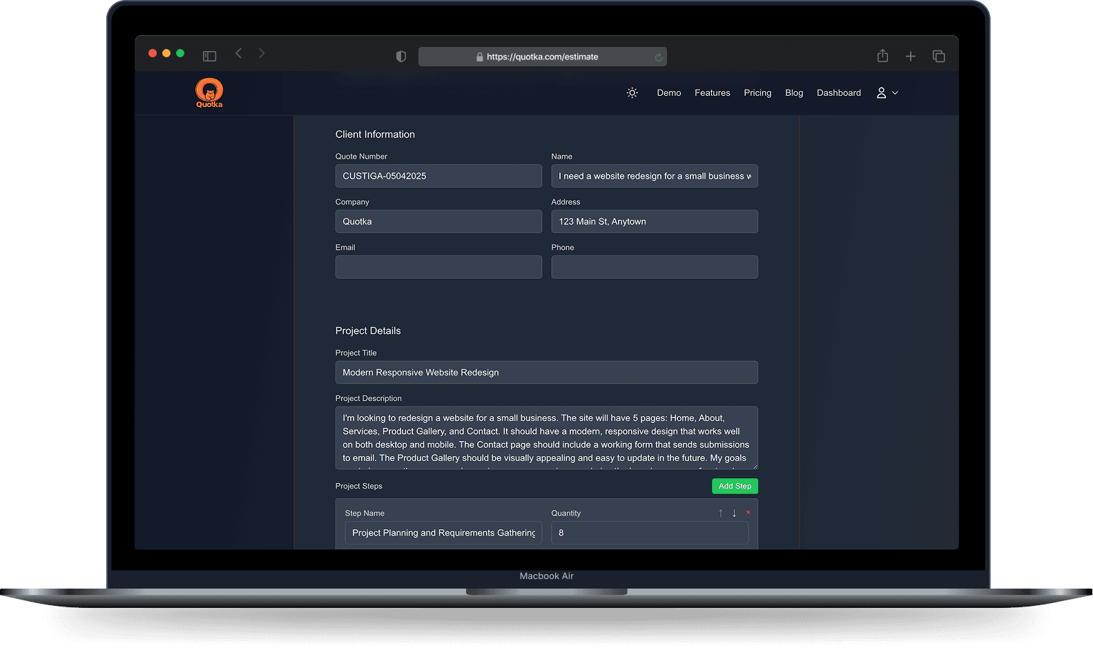 Quotka How It Works Step 1